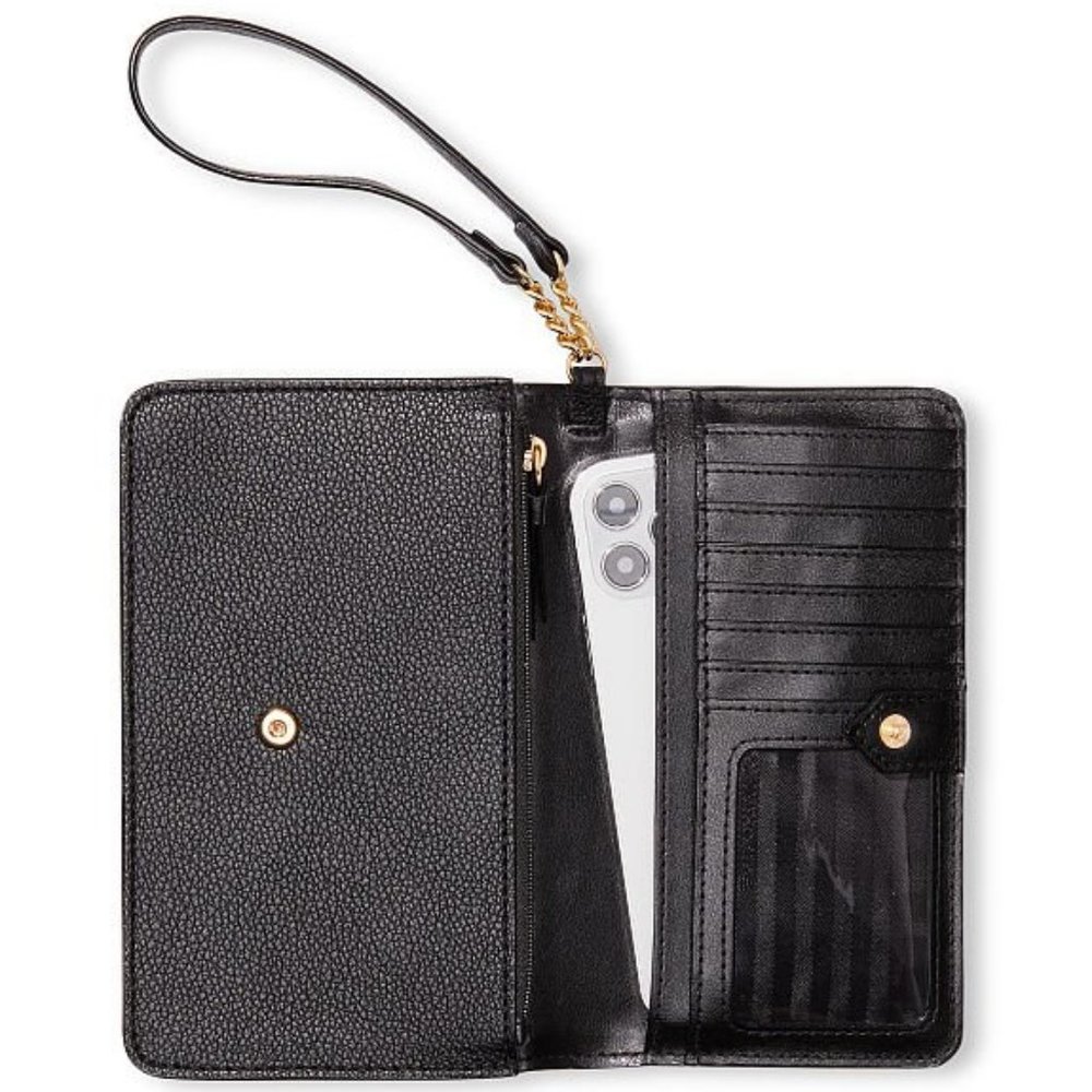 VICTORIA'S SECRET BLACK GOLD GROMMET TECH WRISTLET BAG (WALLET + CLUTCH)**NEW! - Picture 3 of 4